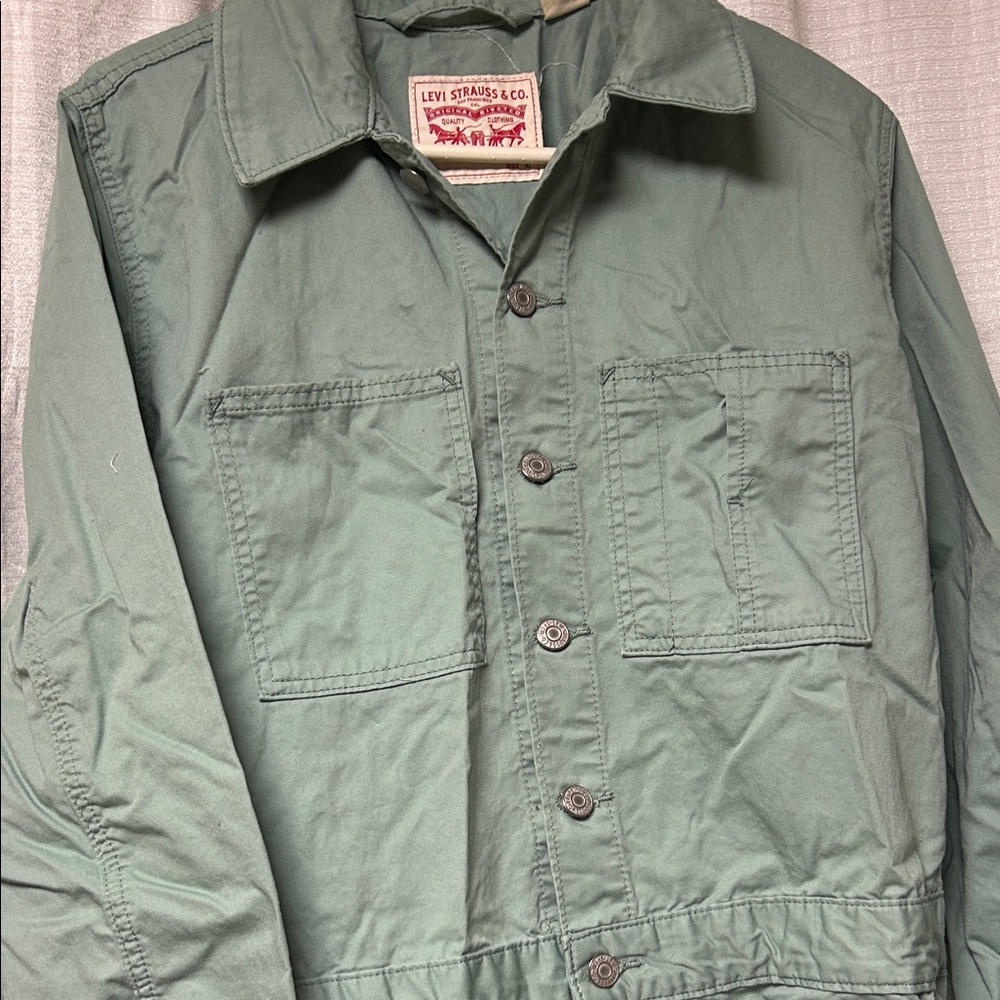 Levi's Sage Green Button-Front Utility Jumpsuit - Picture 3 of 9
